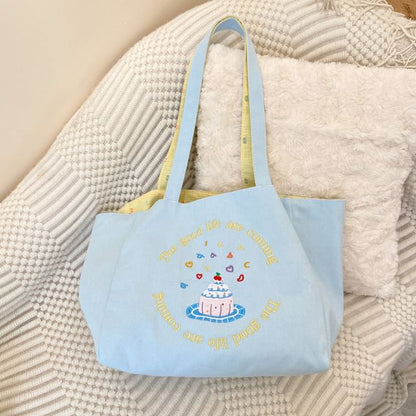 Embroidered Canvas Tote Bag mySite