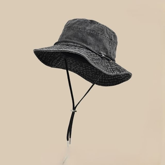 Denim Bucket Hat With Adjustable Chin Strap SpreePicky