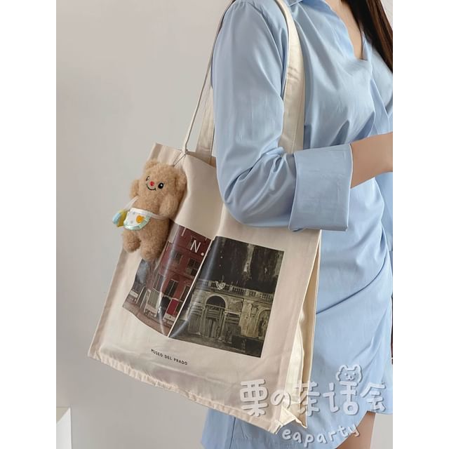 Print Canvas Tote Bag / Bag Charm / Set SpreePicky