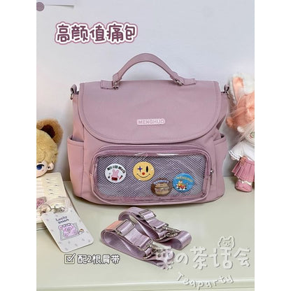 PVC Panel Flap Messenger Bag SpreePicky