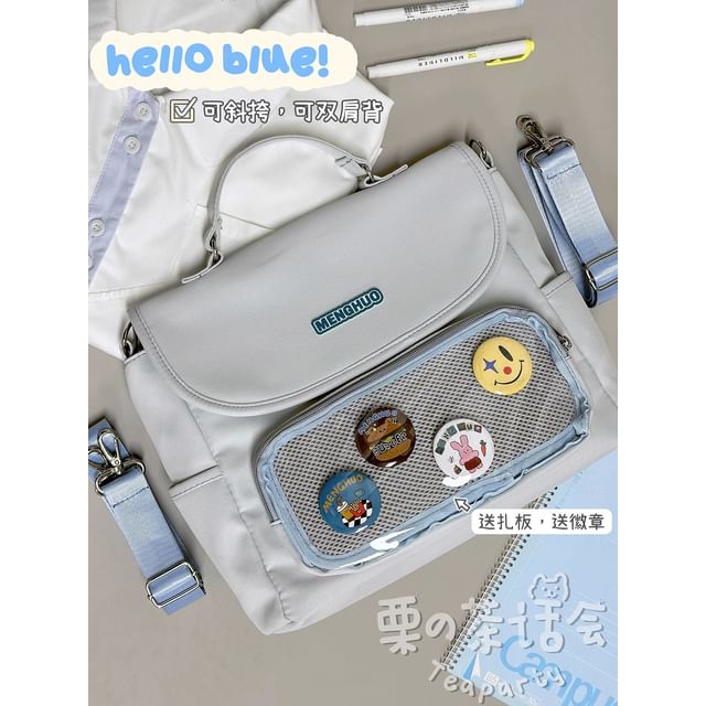 PVC Panel Flap Messenger Bag SpreePicky