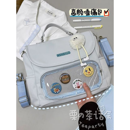 PVC Panel Flap Messenger Bag SpreePicky