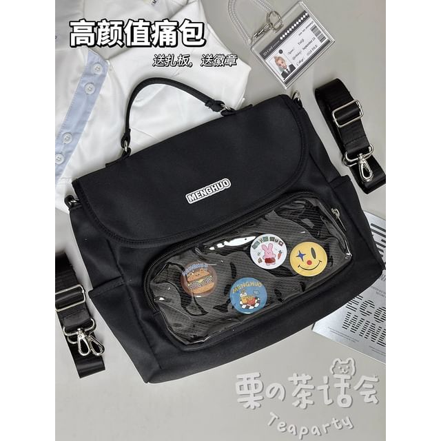 PVC Panel Flap Messenger Bag SpreePicky