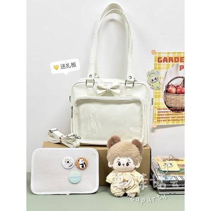 Bow PVC Panel Tote Bag / Bag Charm / Set SpreePicky