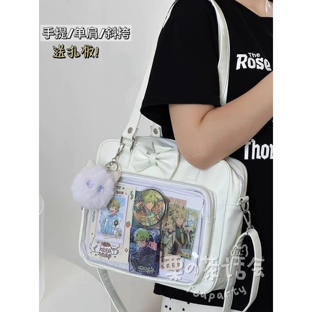 Bow PVC Panel Tote Bag / Bag Charm / Set SpreePicky