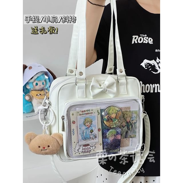 Bow PVC Panel Tote Bag / Bag Charm / Set SpreePicky