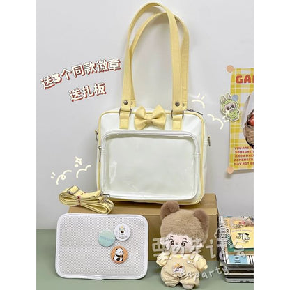 Bow PVC Panel Tote Bag / Bag Charm / Set SpreePicky