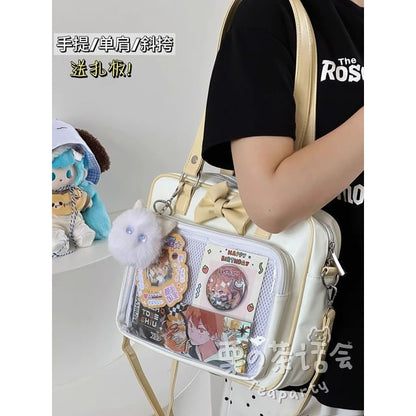 Bow PVC Panel Tote Bag / Bag Charm / Set SpreePicky