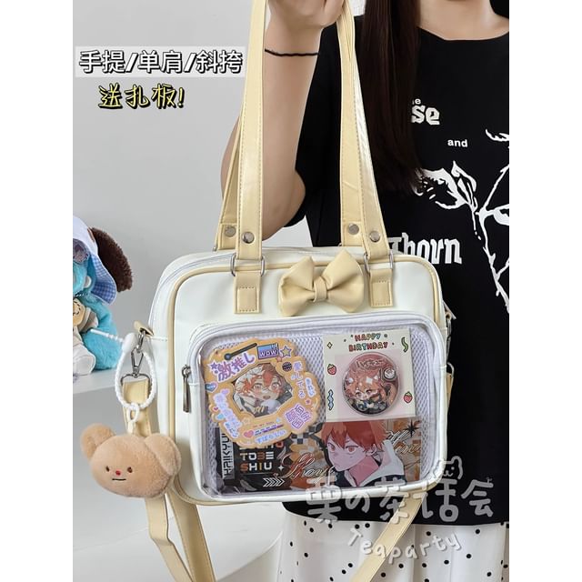 Bow PVC Panel Tote Bag / Bag Charm / Set SpreePicky