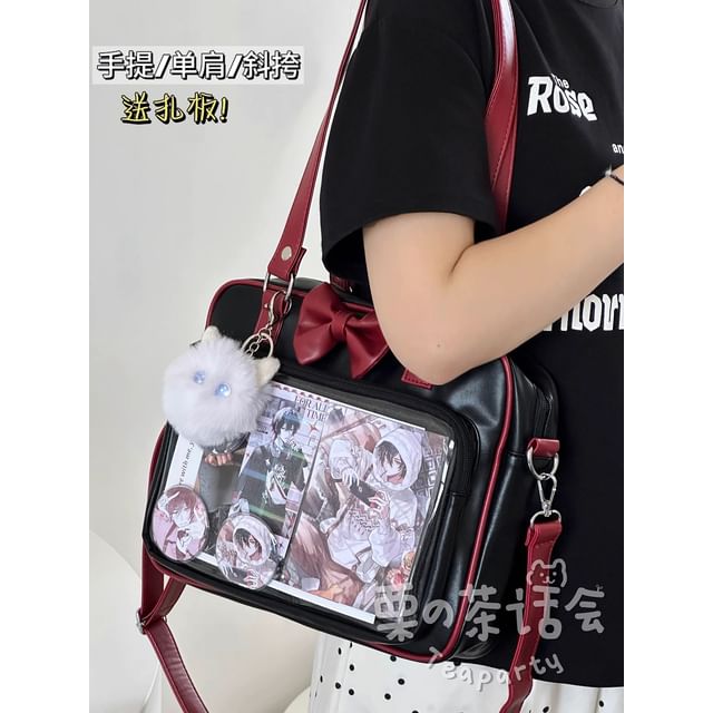 Bow PVC Panel Tote Bag / Bag Charm / Set SpreePicky