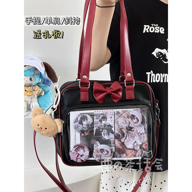 Bow PVC Panel Tote Bag / Bag Charm / Set SpreePicky