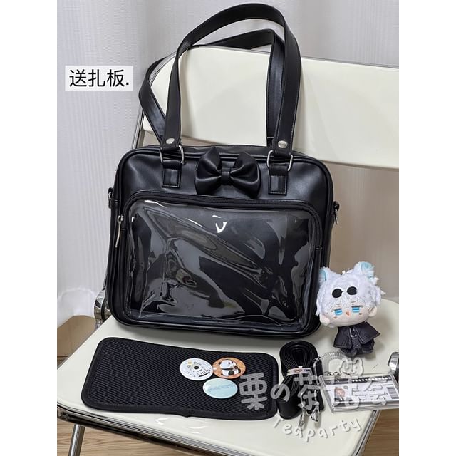 Bow PVC Panel Tote Bag / Bag Charm / Set SpreePicky