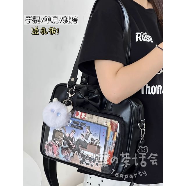 Bow PVC Panel Tote Bag / Bag Charm / Set SpreePicky