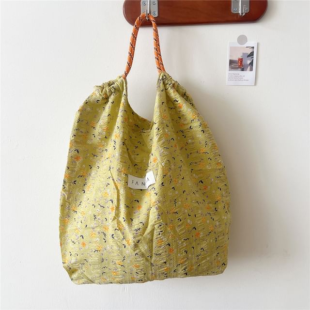 Floral Drawstring Tote Bag SpreePicky