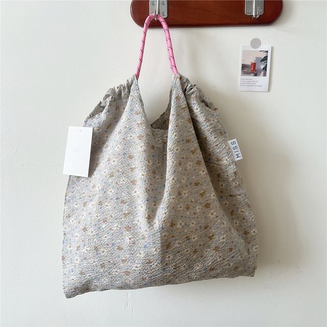 Floral Drawstring Tote Bag SpreePicky