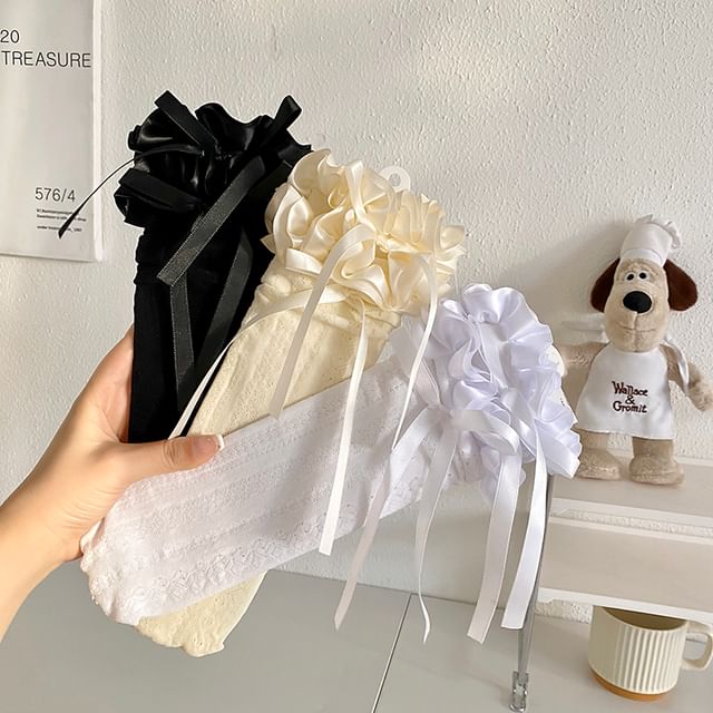 Bow Ruffle Trim Socks / Set SpreePicky