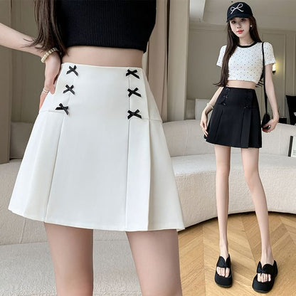 High Waist Plain Bow Mini A SpreePicky