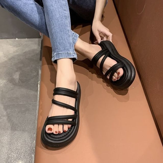 Strappy Platform Slide Sandals mySite