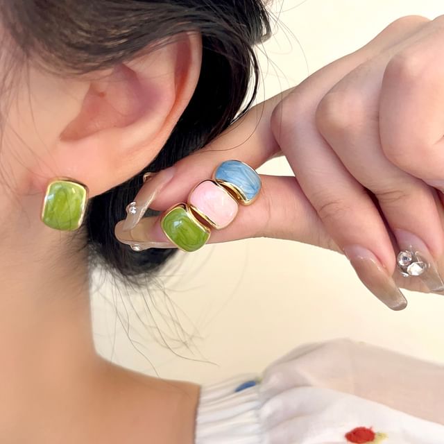 Earring Alloy Stud Glaze FashionChic