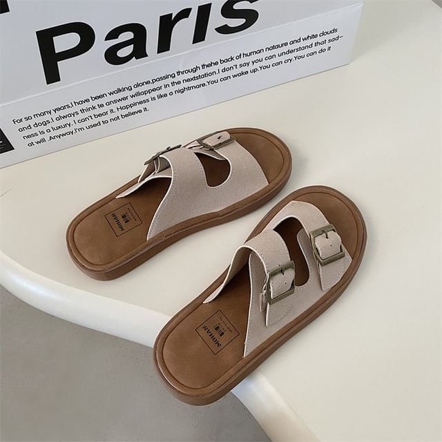 Buckled Slide Sandals mySite