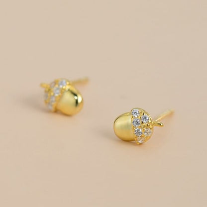 Rhinestone Acorn Stud Earring SpreePicky