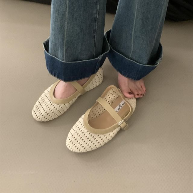 Two Tone Woven Mary Jane Shoes SpreePicky