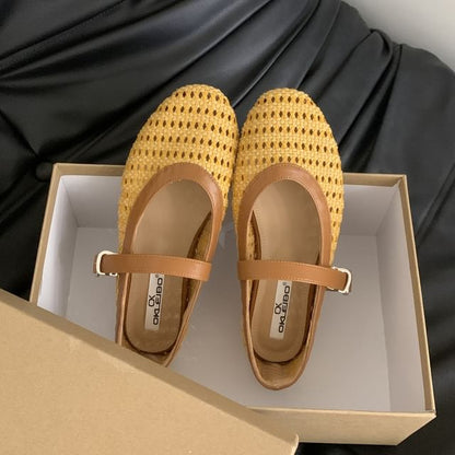 Two Tone Woven Mary Jane Shoes SpreePicky