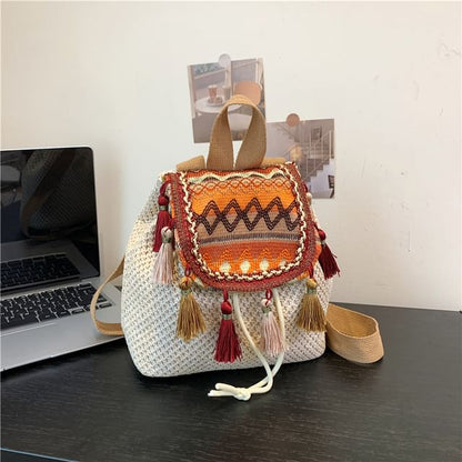 Tasseled Crochet Backpack mySite