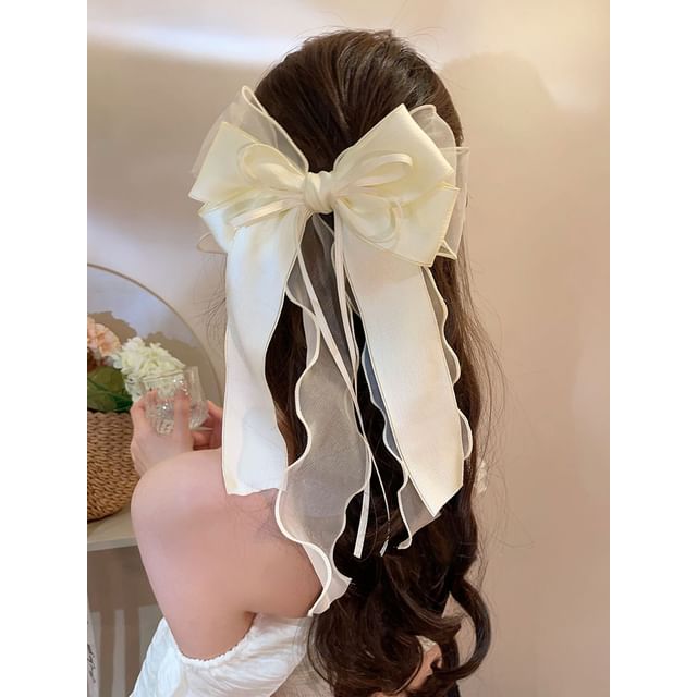 Organza Bow Hair Clip With Long Ribbons SpreePicky