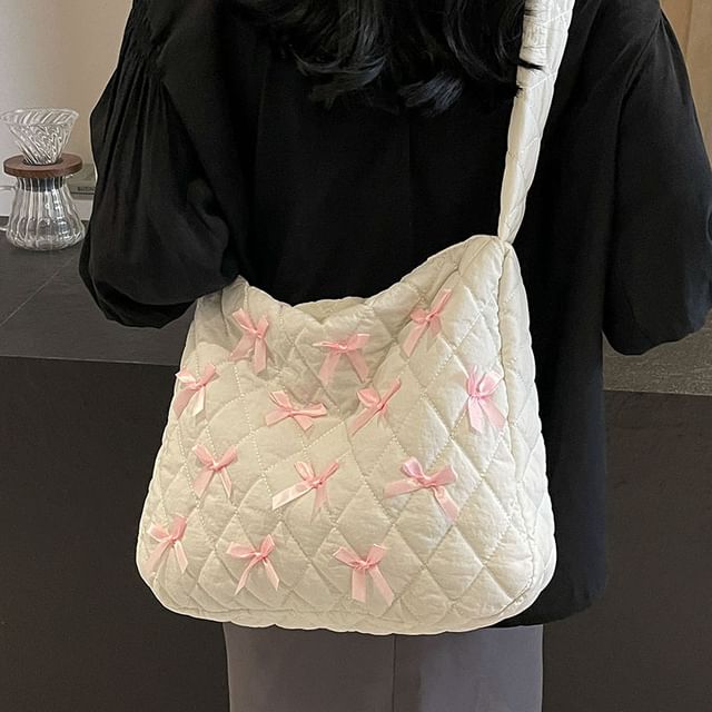 Bow Quilted Tote Bag SpreePicky