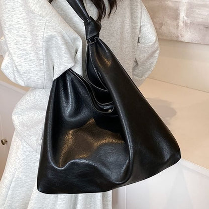 Knotted Faux Leather Tote Bag SpreePicky