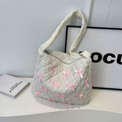 Bow Quilted Tote Bag SpreePicky