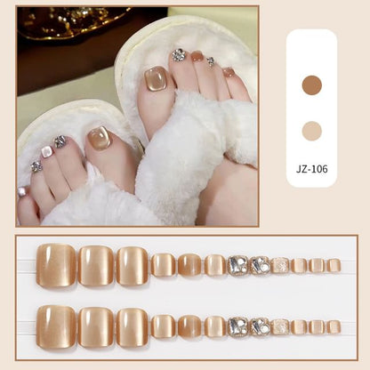 Rhinestone Cat Eye Press On Toenail SpreePicky