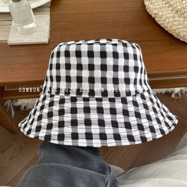 Plaid Reversible Bucket Hat SpreePicky