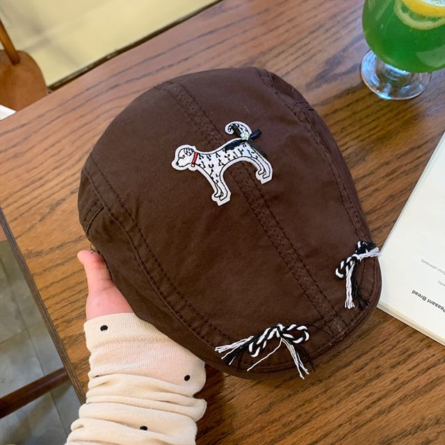 Dog Applique Flat Cap SpreePicky