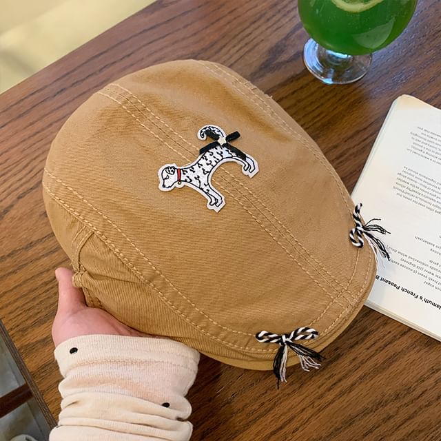 Dog Applique Flat Cap SpreePicky