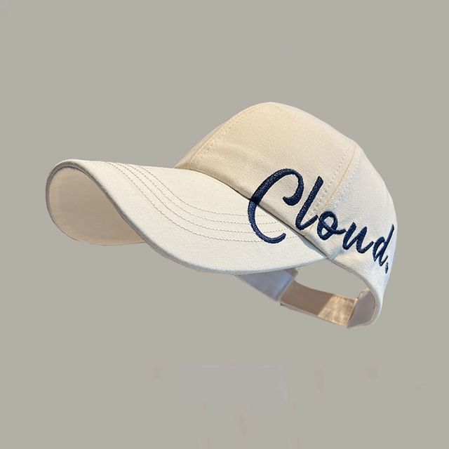 Lettering Embroidered Visor Baseball Cap SpreePicky