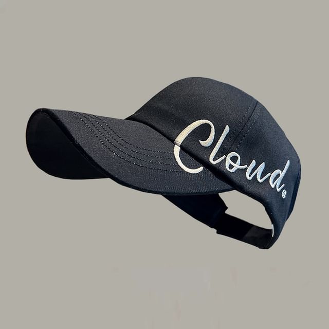 Lettering Embroidered Visor Baseball Cap SpreePicky