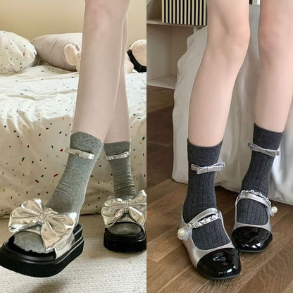 Bow Mid Calf Socks / Set SpreePicky