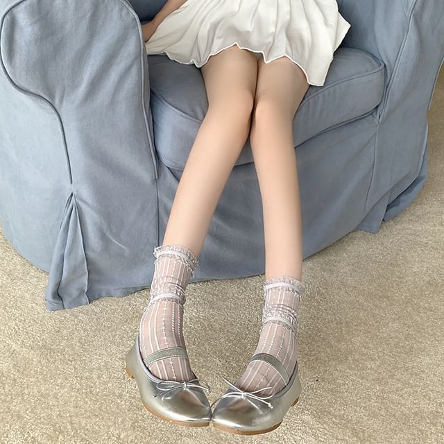 Ruffle Trim Mesh Socks / Set SpreePicky