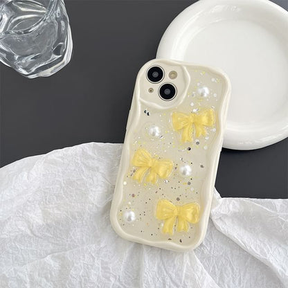 Butterfly Faux Pearl Phone Case - iPhone 15 Pro Max / 15 Pro / 15 Plus / 15 / 14 Pro Max / 14 Pro / 14 Plus / 14 / 13 Pro Max / 13 Pro / 13 / 13 mini / 12 Pro Max / 12 Pro / 12 / 12 mini / 11 Pro Max / 11 Pro / 11 SpreePicky