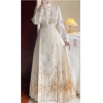 Flower Hanfu Blouse / Maxi Skirt / Set SpreePicky