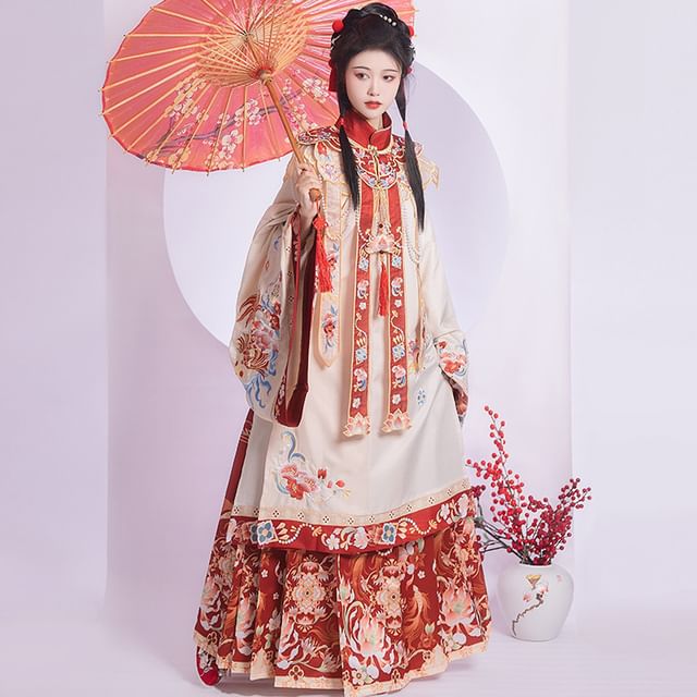 Flower Hanfu Top / Maxi Skirt / Scarf / Set SpreePicky