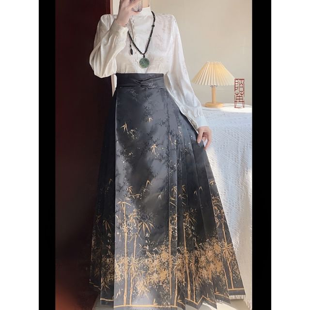 Flower Hanfu Blouse / Maxi Skirt / Set SpreePicky