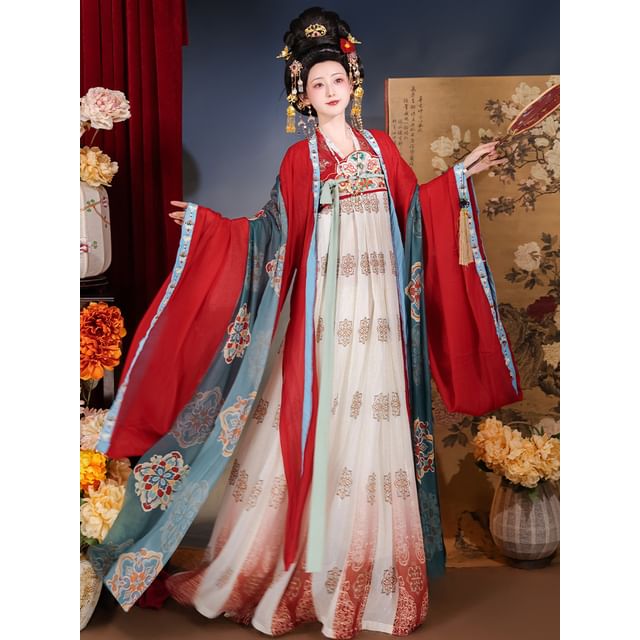 Flower Hanfu Jacket / Wrap Top / Maxi Dress / Set SpreePicky