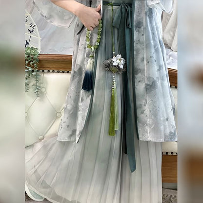 Flower Hanfu Jacket / Camisole Top / Maxi Skirt / Set SpreePicky