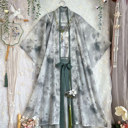 Flower Hanfu Jacket / Camisole Top / Maxi Skirt / Set SpreePicky