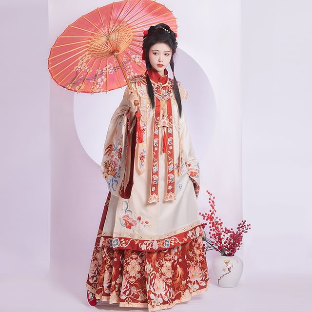 Flower Hanfu Top / Maxi Skirt / Scarf / Set SpreePicky