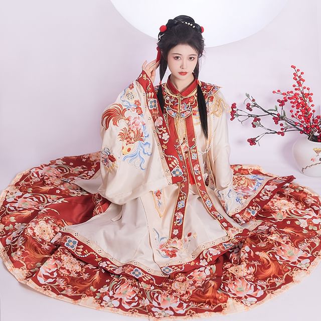 Flower Hanfu Top / Maxi Skirt / Scarf / Set SpreePicky