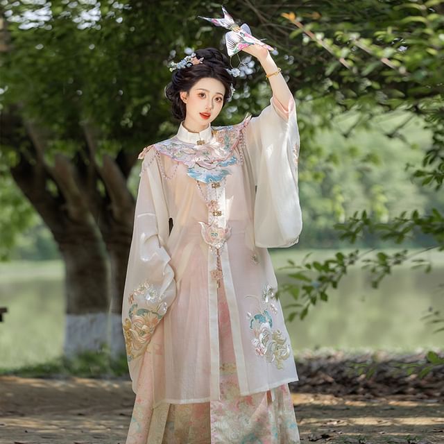 Flower Embroidered Hanfu Set SpreePicky